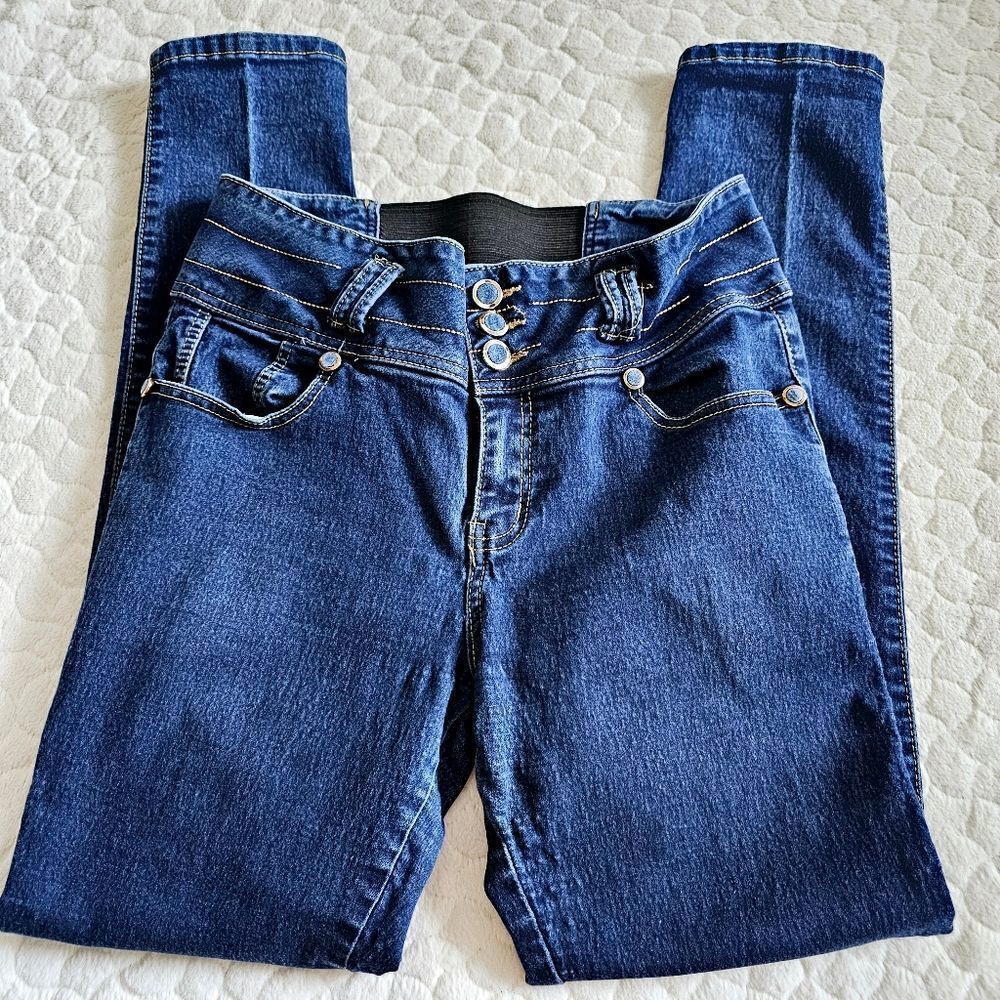 Lamasini skinny jeans 13 button fly elastic waist big butts